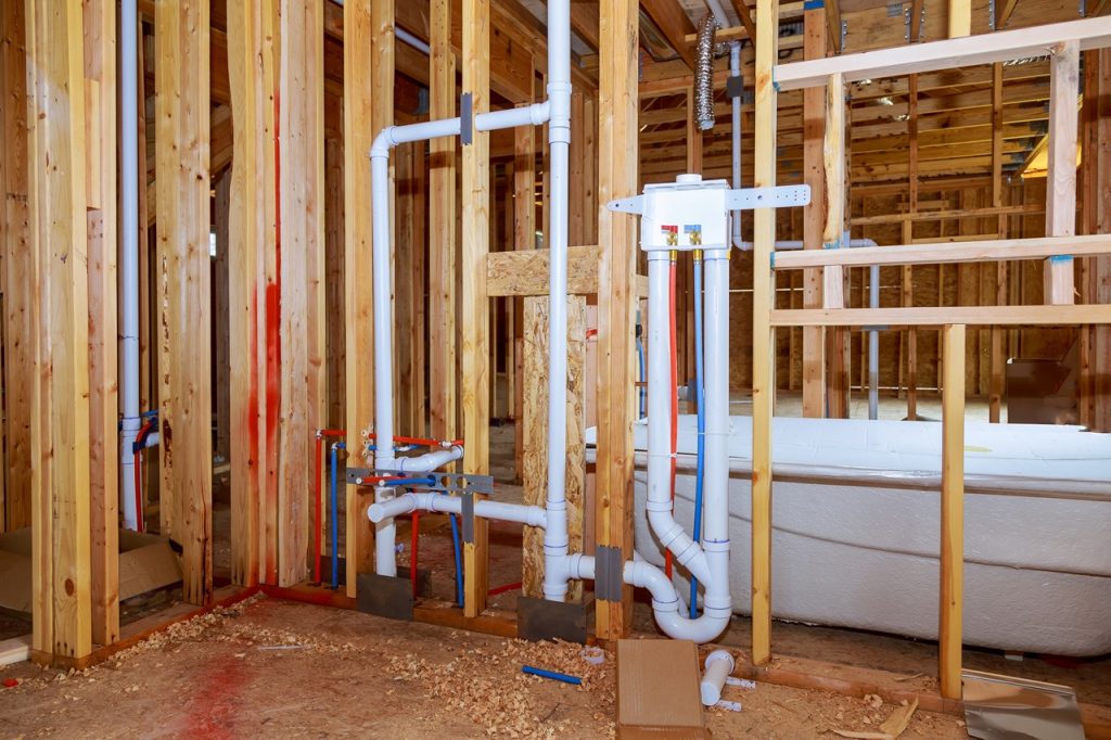 Choosing the Best Plumbing Systems for Your New Home in 2024 7 framed of bathroom installation in home constructi 2023 11 27 04 54 02 utc